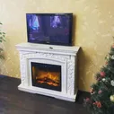 Электрокамин Dimplex Glasgow с очагом Symphony 26 DF2608-INT камень белый/слоновая кость с патиной