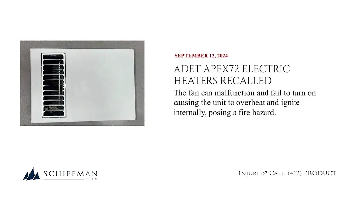 Cadet Apex72 Electric Heaters Recalled