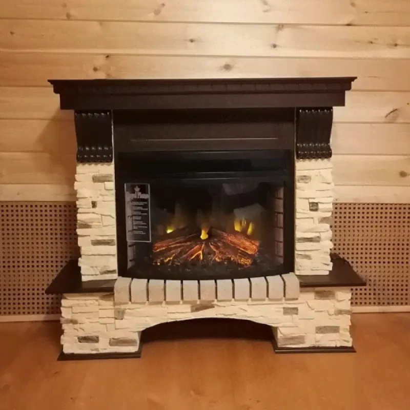 Электрокамин Dimplex Pierre Luxe с очагом Cassette 400 камень шампань/венге-2