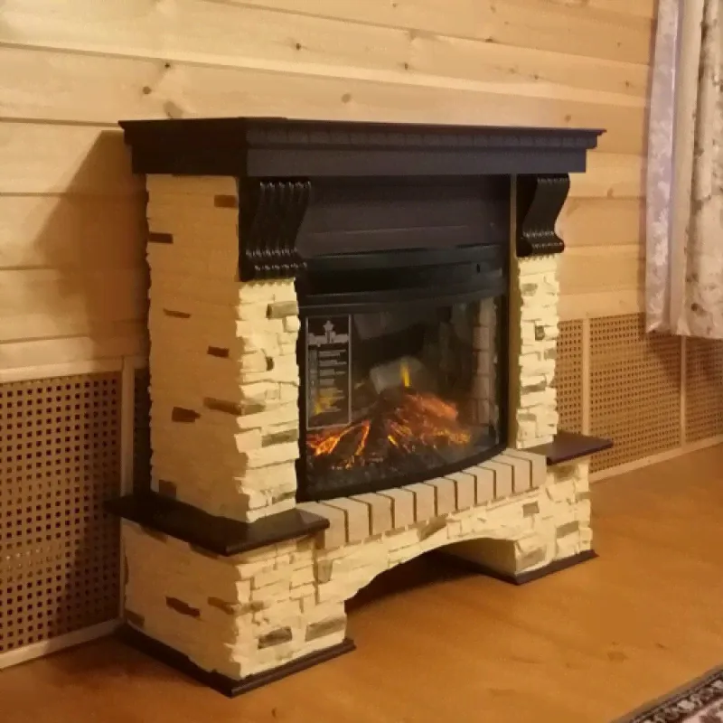 Электрокамин Dimplex Pierre Luxe с очагом Cassette 400 камень шампань/венге-4