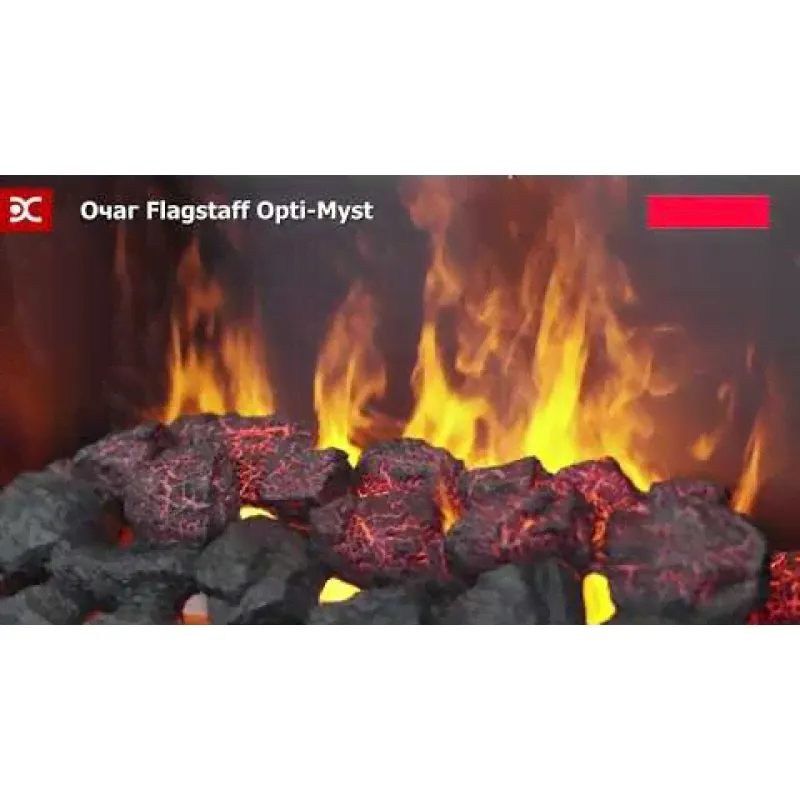 Угловой электрокамин Dimplex Sorrento с очагом Flagstaff белый дуб-3